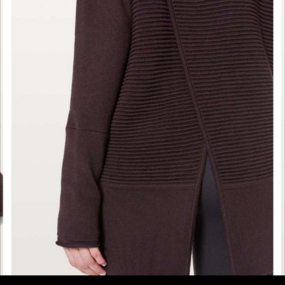 Lululemon Sit In Lotus Wrap ll Black Cherry Cardigan - Picture 2 of 11